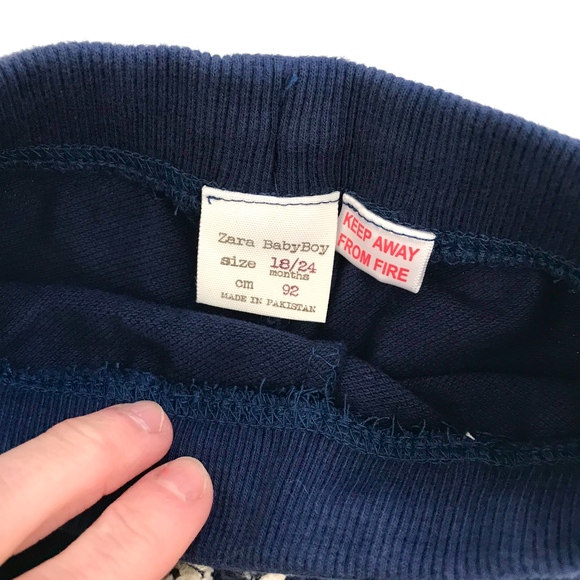 NWOT Zara Pique Navy Joggers - Picture 4 of 6